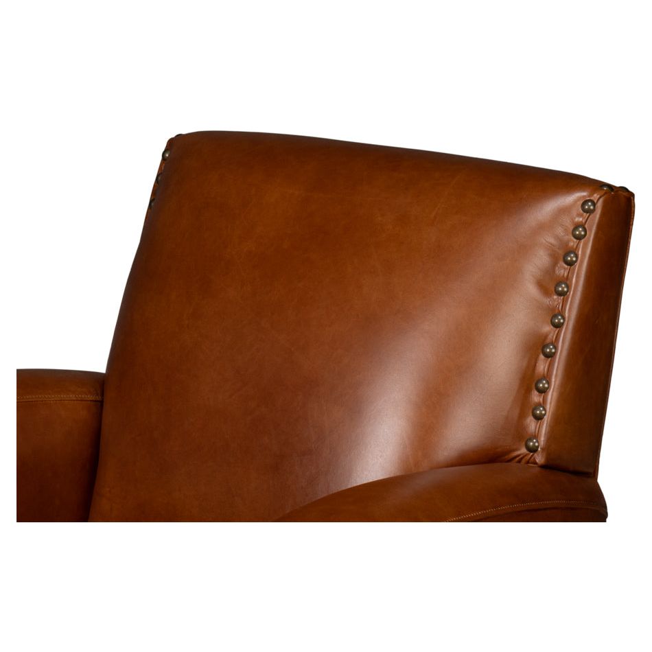 Taft Leather Swivel Chair - Cuba Brown