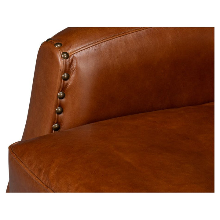 Taft Leather Swivel Chair - Cuba Brown