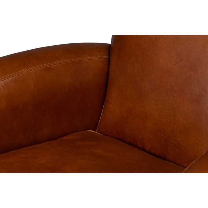 Taft Leather Swivel Chair - Cuba Brown