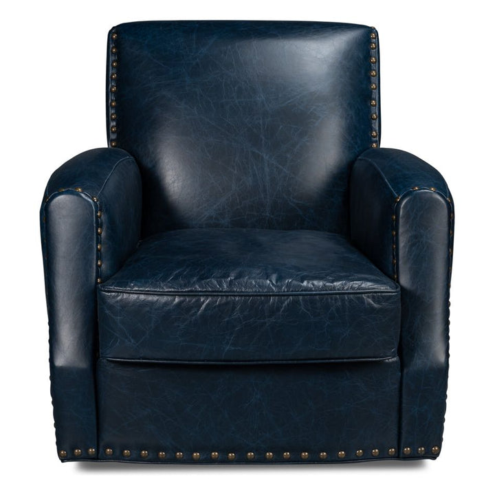 Taft Leather Swivel Chair - Cuba Brown