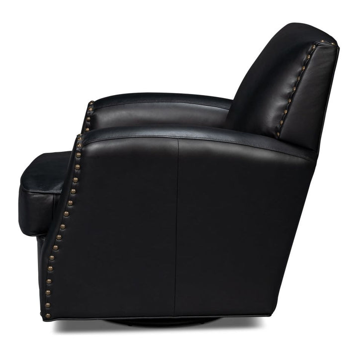 Taft Leather Swivel Chair - Cuba Brown