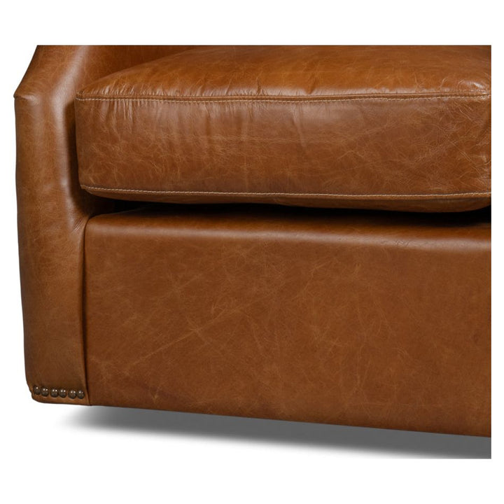 Baker Leather Swivel Chair