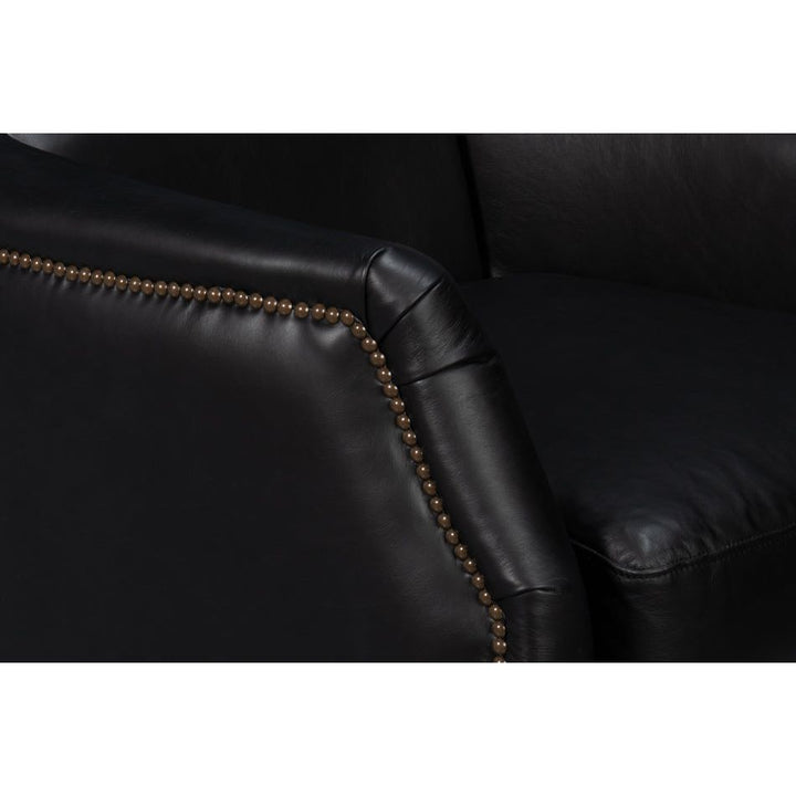 Baker Leather Swivel Chair