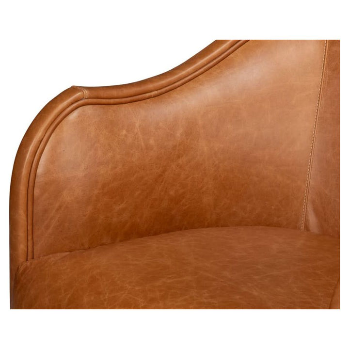 Braxton Leather Swivel Chair Brown