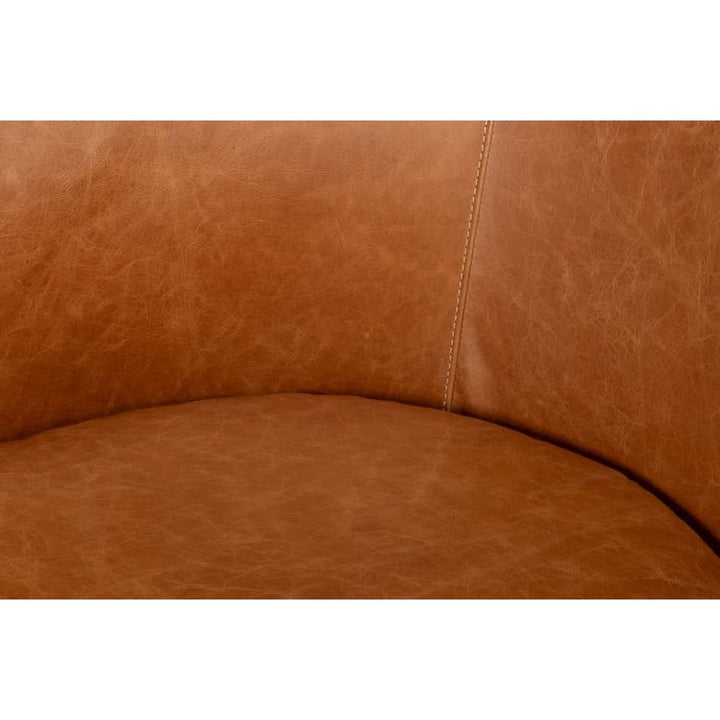 Braxton Leather Swivel Chair Brown