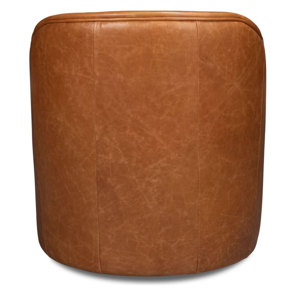 Braxton Leather Swivel Chair Brown