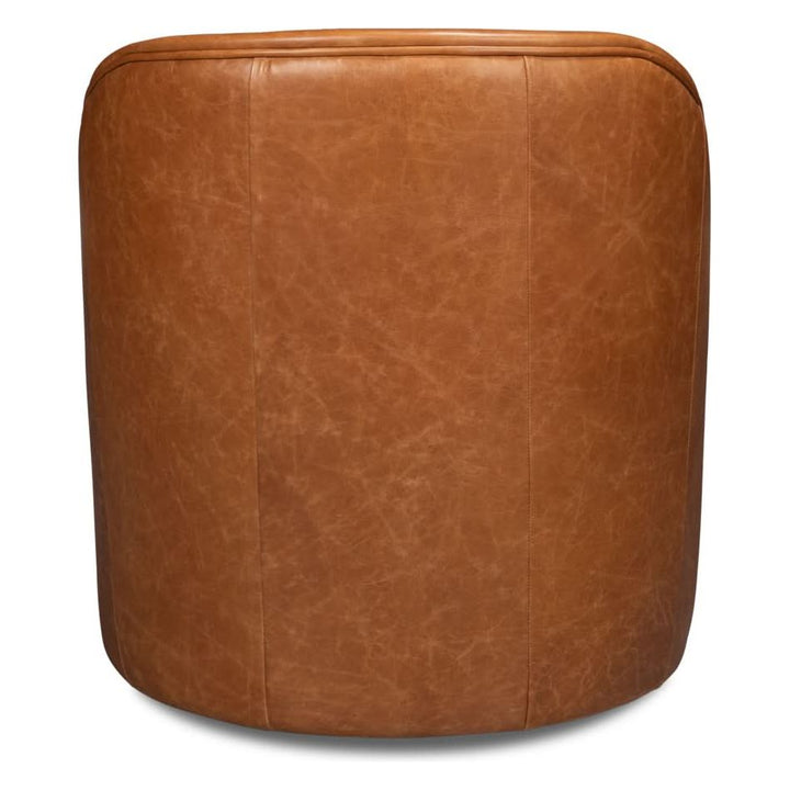 Braxton Leather Swivel Chair Brown