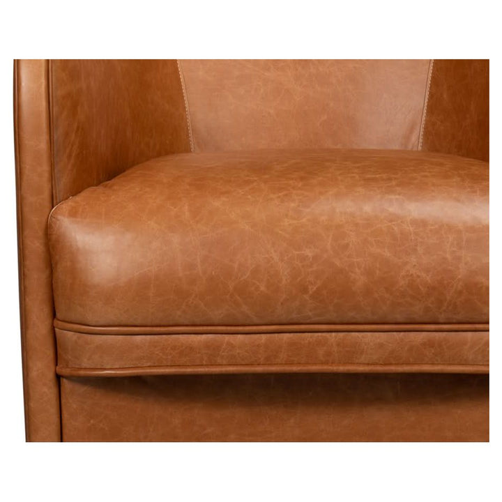 Braxton Leather Swivel Chair Brown