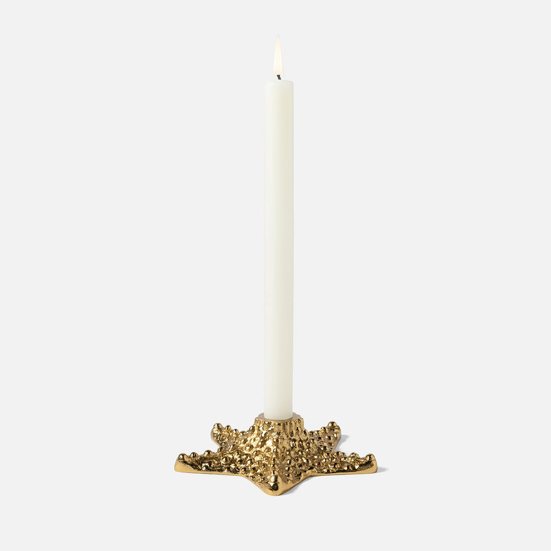 Cosima Polished Gold Starfish Candle Holder Aluminum Pack/2