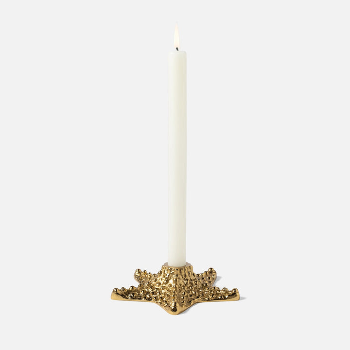 Cosima Polished Gold Starfish Candle Holder Aluminum Pack/2