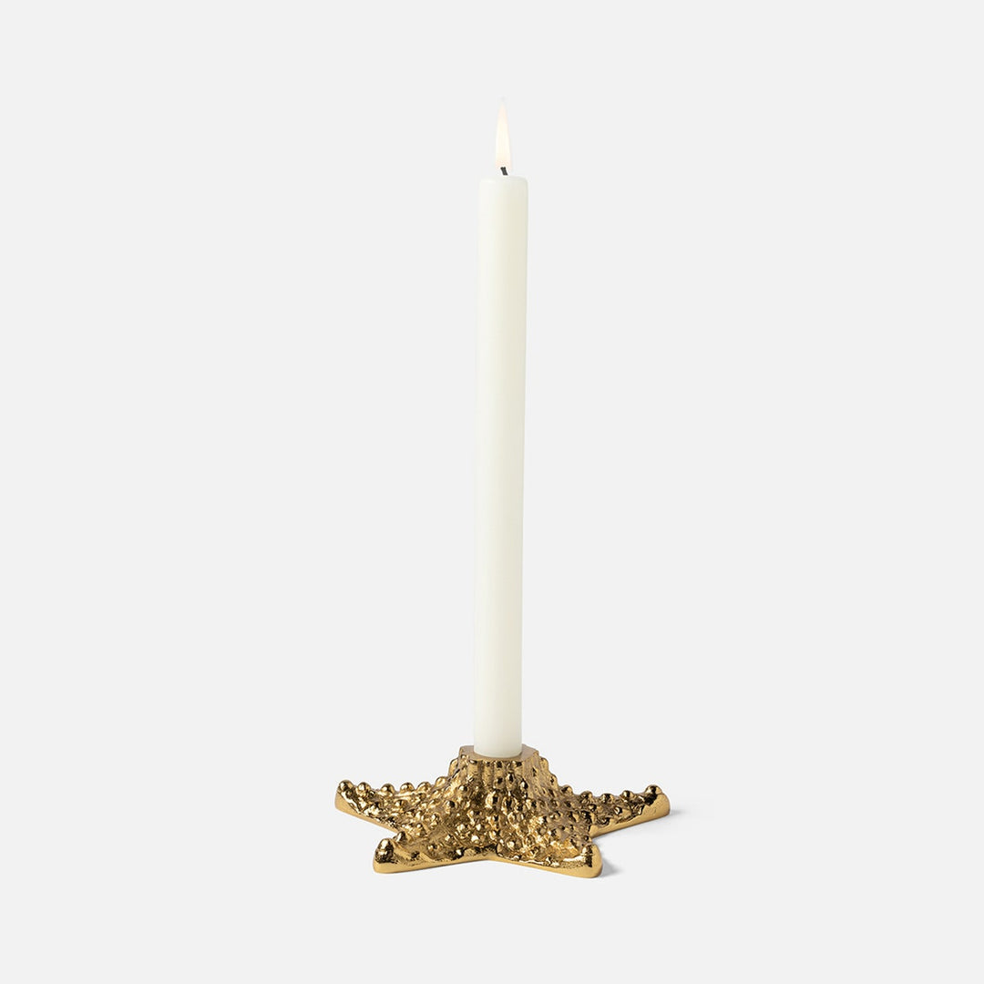 Cosima Polished Gold Starfish Candle Holder Aluminum Pack/2