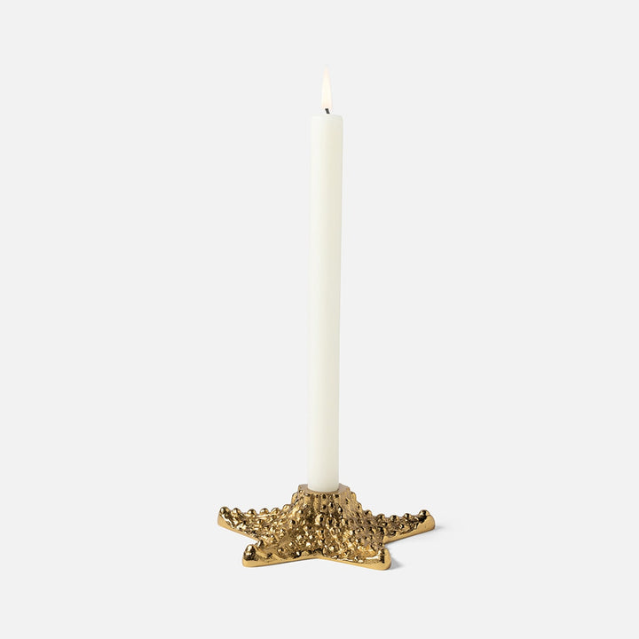 Cosima Polished Gold Starfish Candle Holder Aluminum Pack/2