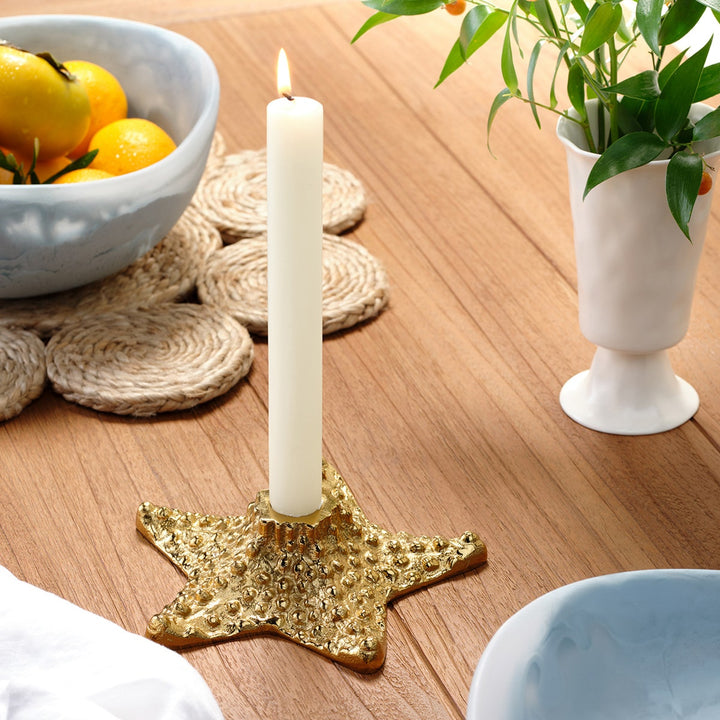 Cosima Polished Gold Starfish Candle Holder Aluminum Pack/2