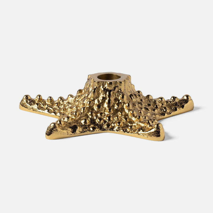 Cosima Polished Gold Starfish Candle Holder Aluminum Pack/2