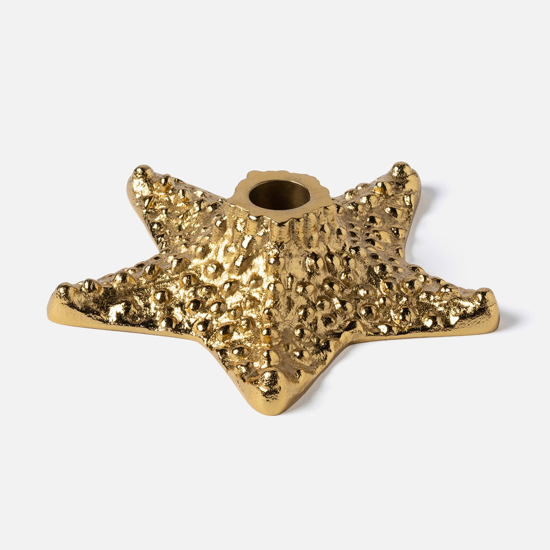 Cosima Polished Gold Starfish Candle Holder Aluminum Pack/2