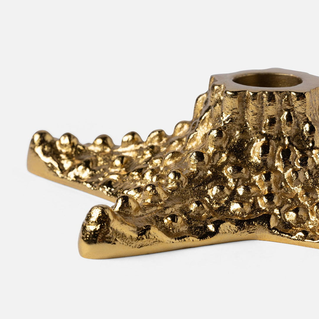 Cosima Polished Gold Starfish Candle Holder Aluminum Pack/2