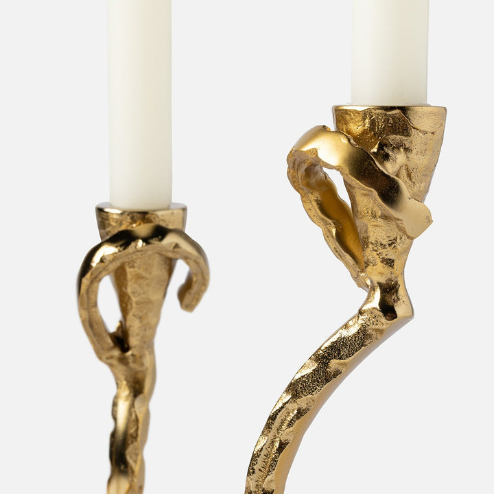 Marlon Polished Gold Octopus Candelabra Aluminum