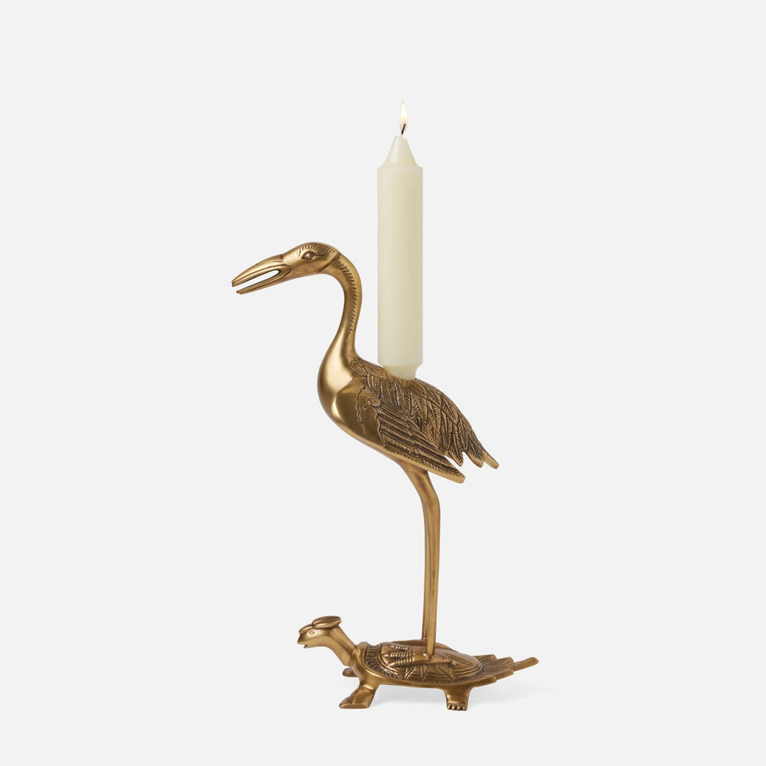 Olive Gold Candle Holder Brass