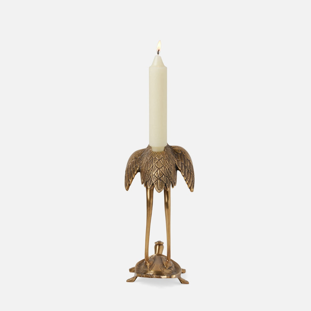 Olive Gold Candle Holder Brass