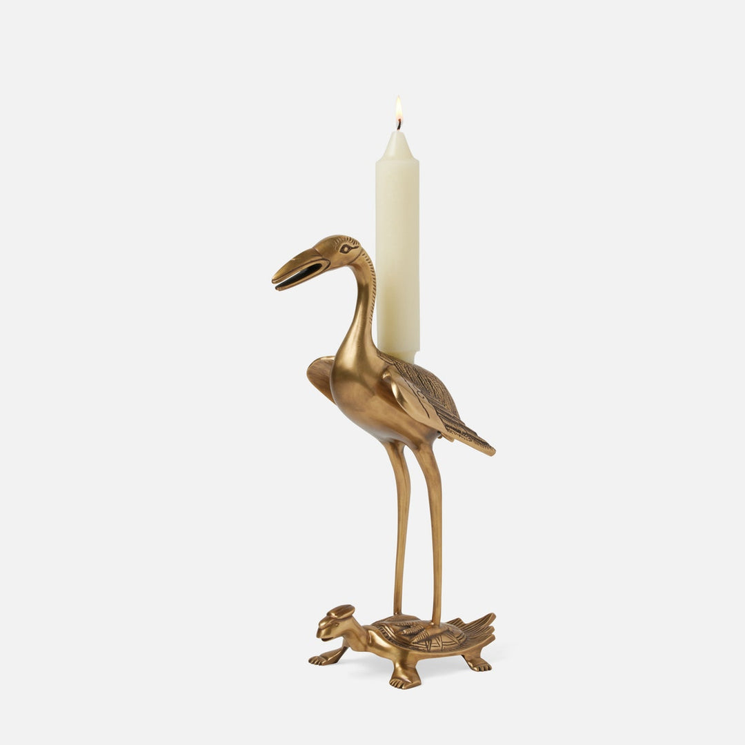 Olive Gold Candle Holder Brass