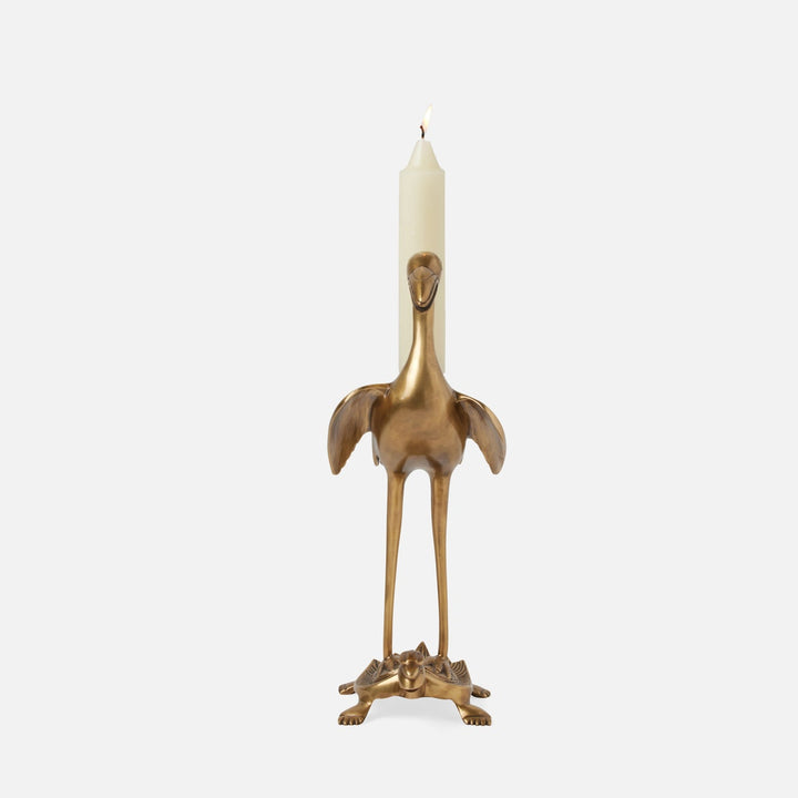 Olive Gold Candle Holder Brass