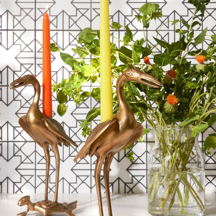 Olive Gold Candle Holder Brass