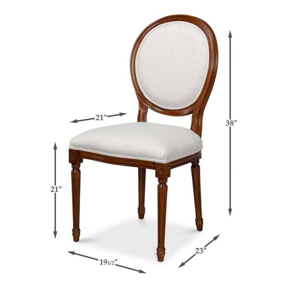 Hugo Oval Side Chair Brown