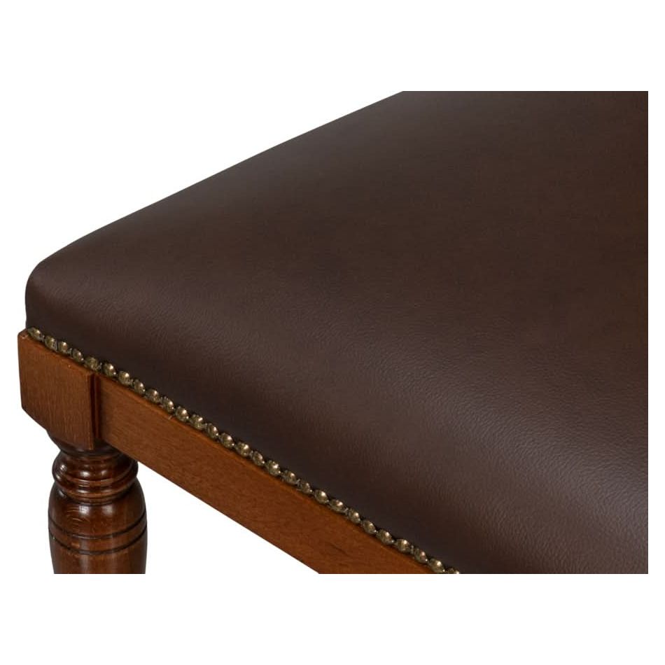 Camile Leather Side Chair Brown