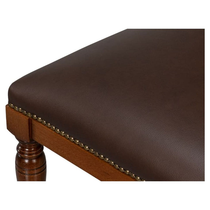 Camile Leather Side Chair Brown