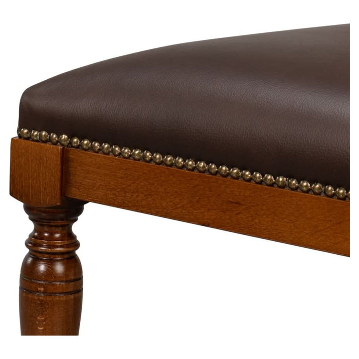 Camile Leather Side Chair Brown