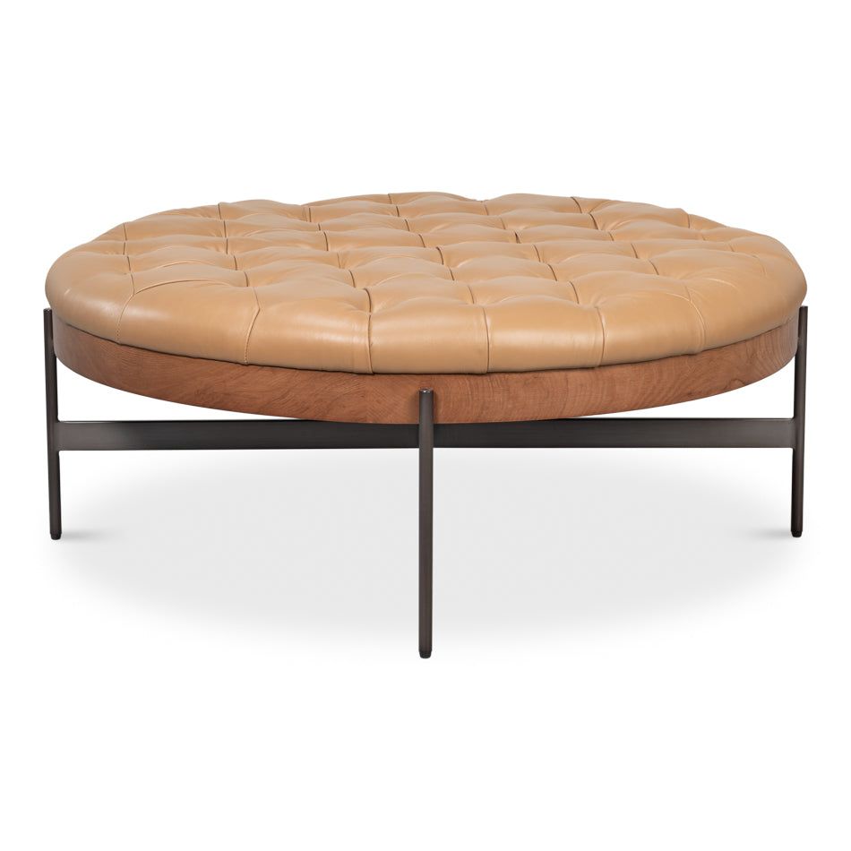 Corbet Cocktail Ottoman Cappucino White