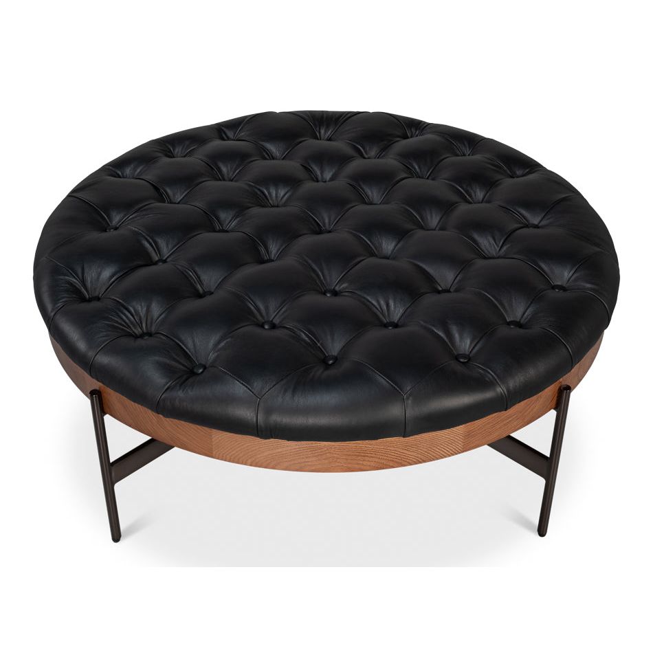 Corbet Cocktail Ottoman Cappucino White
