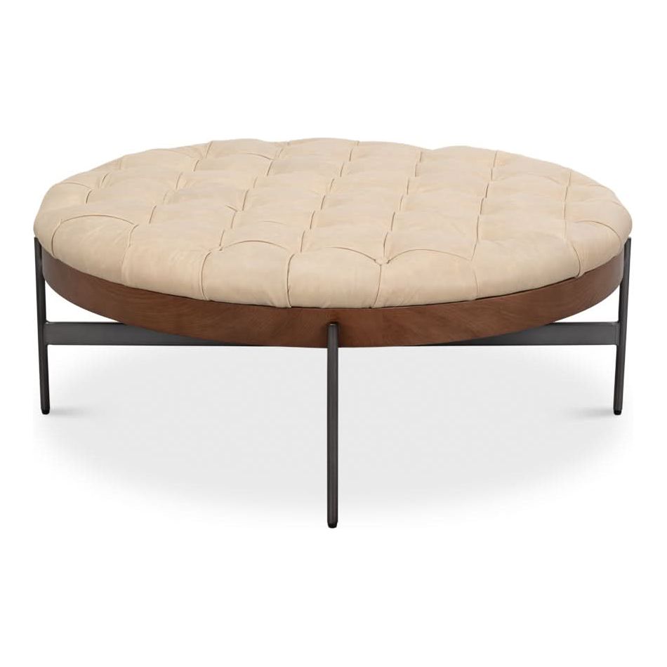 Corbet Cocktail Ottoman Cappucino White