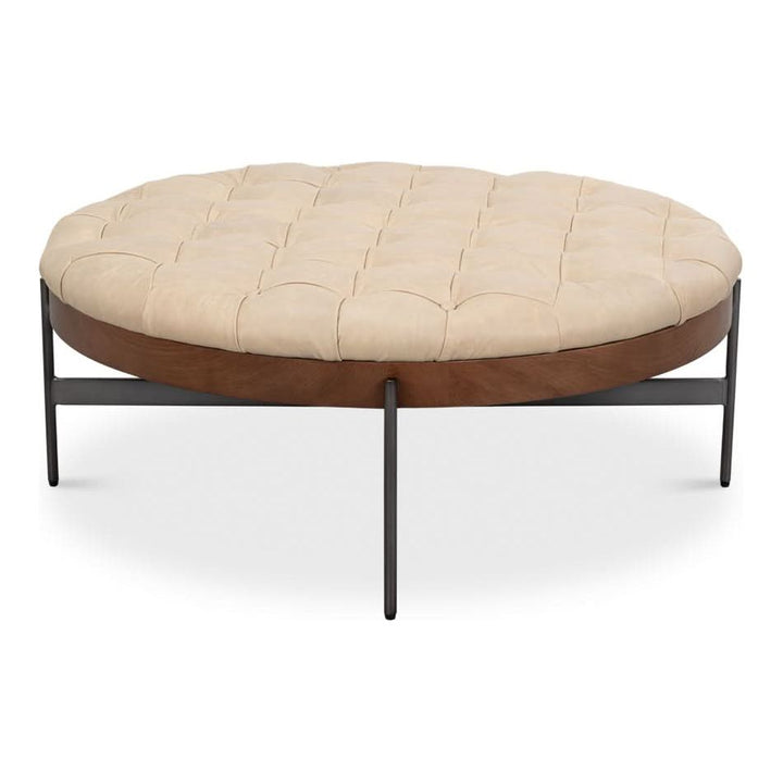 Corbet Cocktail Ottoman Cappucino White