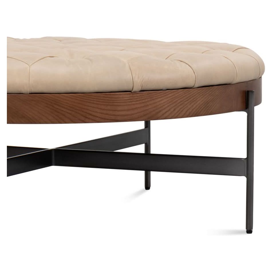 Corbet Cocktail Ottoman Cappucino White