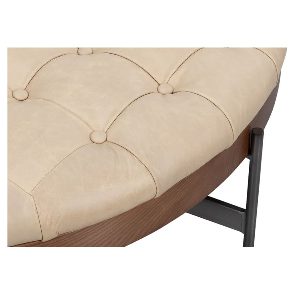 Corbet Cocktail Ottoman Cappucino White