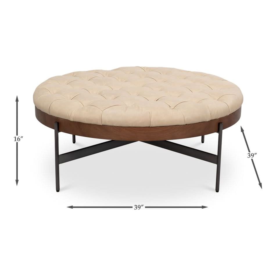 Corbet Cocktail Ottoman Cappucino White