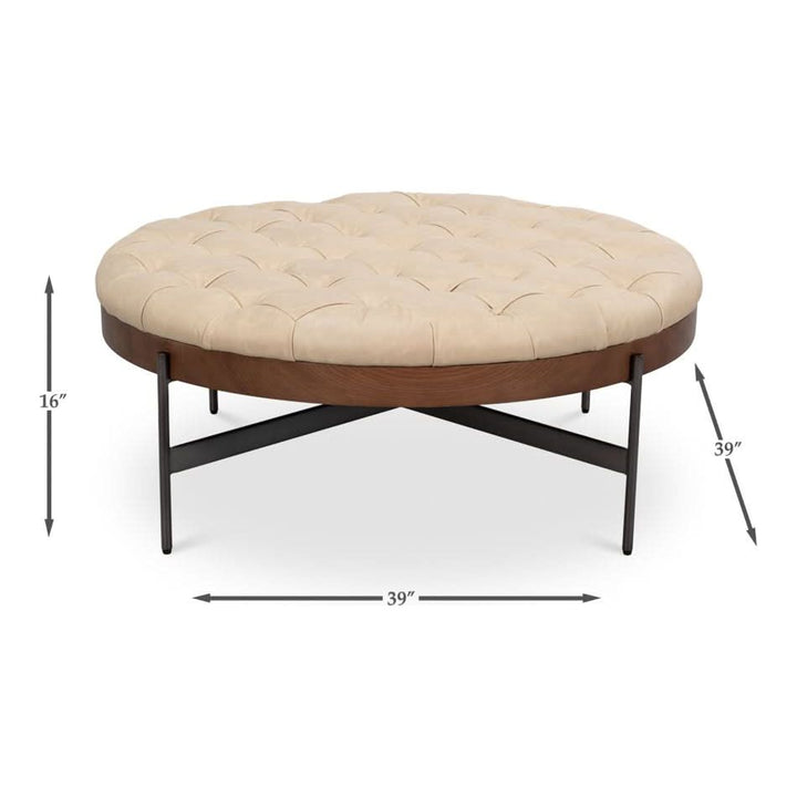 Corbet Cocktail Ottoman Cappucino White