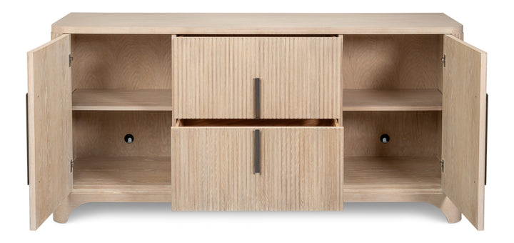 Topsail Credenza - Bleached Oak Finish, Pewter - product view 4