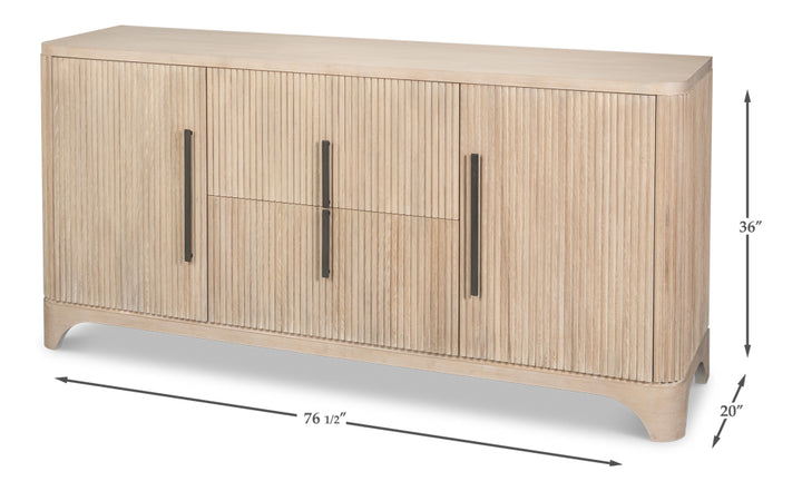 Topsail Credenza - Bleached Oak Finish, Pewter - product view 8