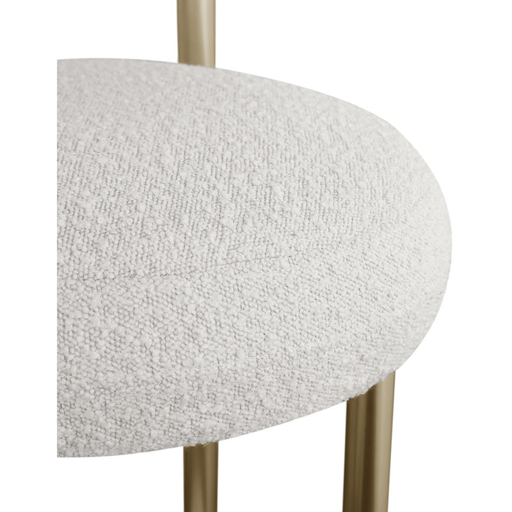Bordeaux Boucle Fabric Upholstered Counter Stool — Cream / Brushed Brass