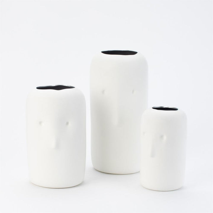 Vases Impressionistic Simple Face Vase-Matte White-Lg