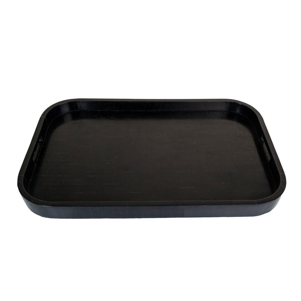 Serveware: Trays Bone Inlaid Tray, Large, Black