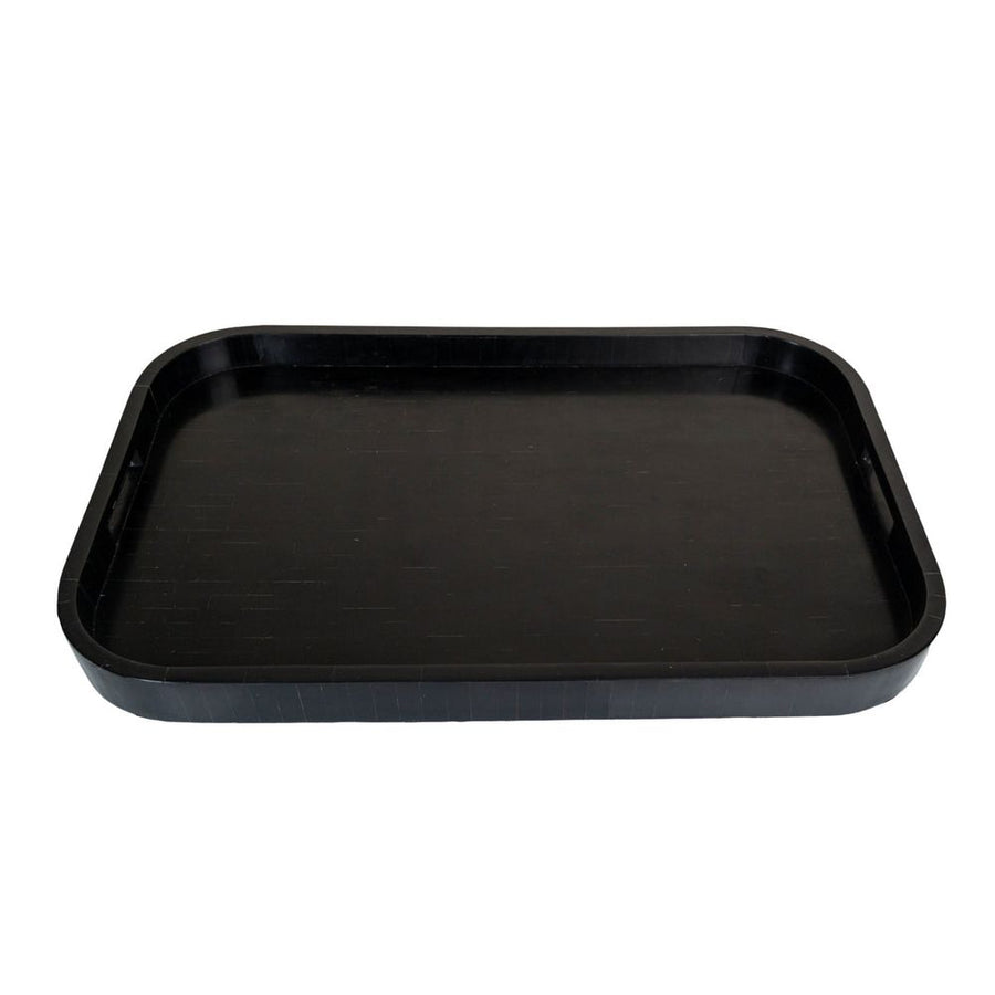 Serveware: Trays Bone Inlaid Tray, Large, Black