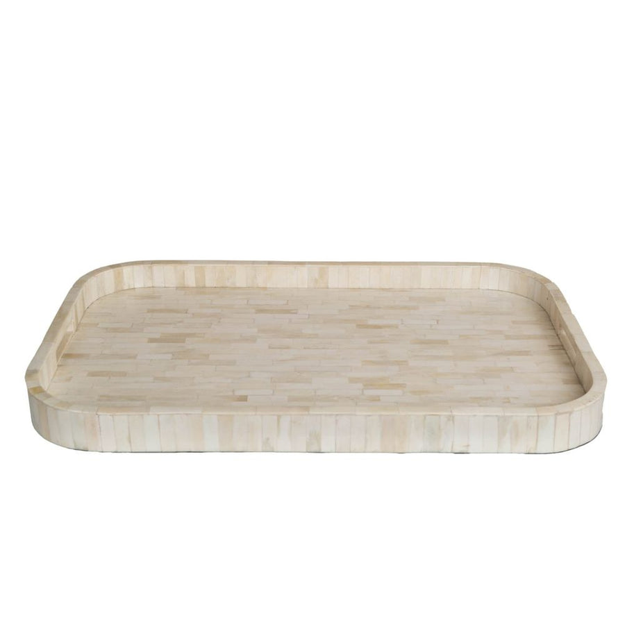 Serveware: Trays Bone Inlaid Tray, Large, Ivory