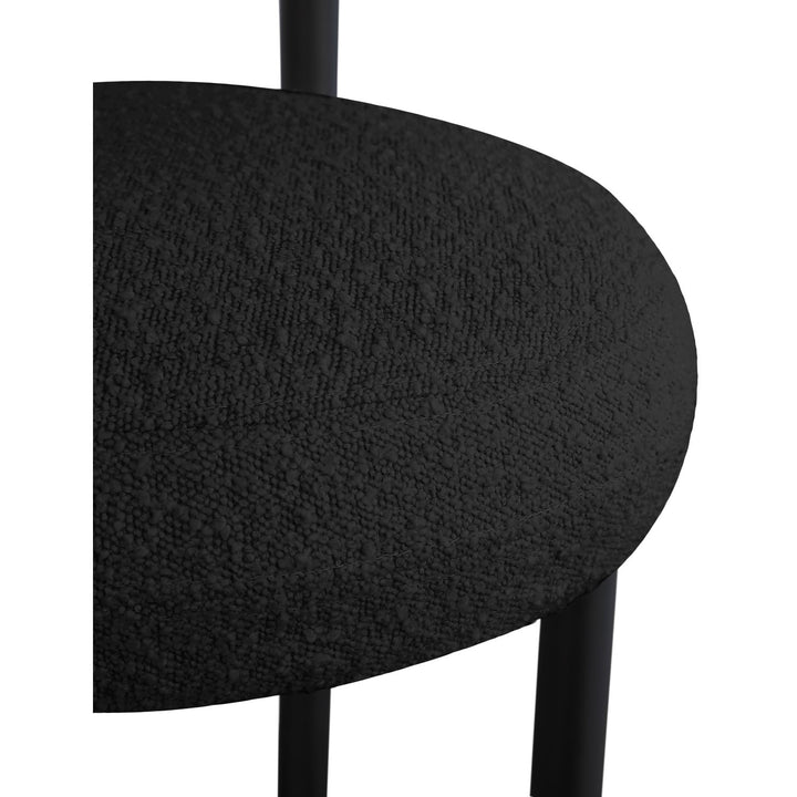 Bordeaux Boucle Fabric Upholstered Counter Stool — Black / Matte Black