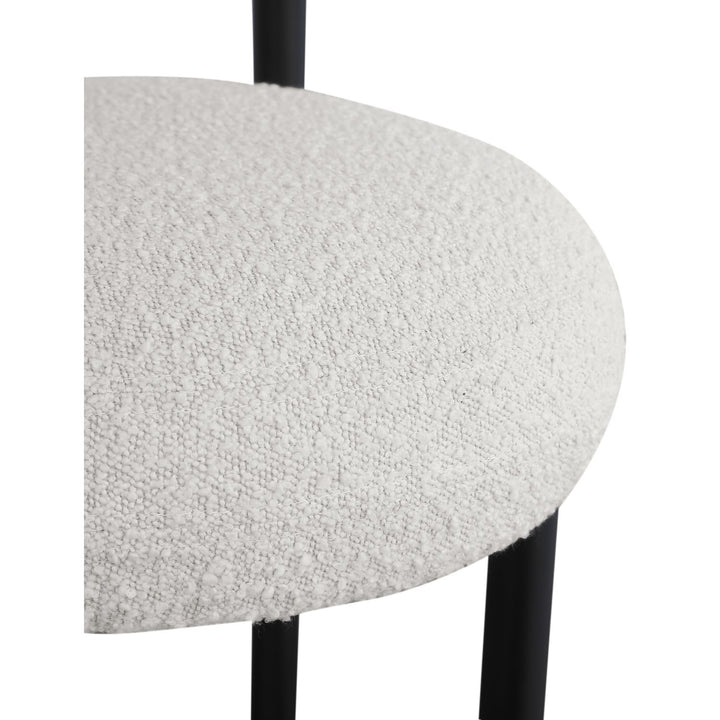 Bordeaux Boucle Fabric Upholstered Counter Stool — Cream / Matte Black