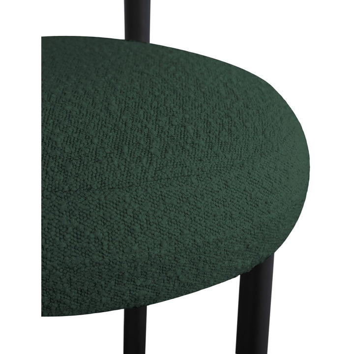 Bordeaux Boucle Fabric Upholstered Counter Stool — Green / Matte Black