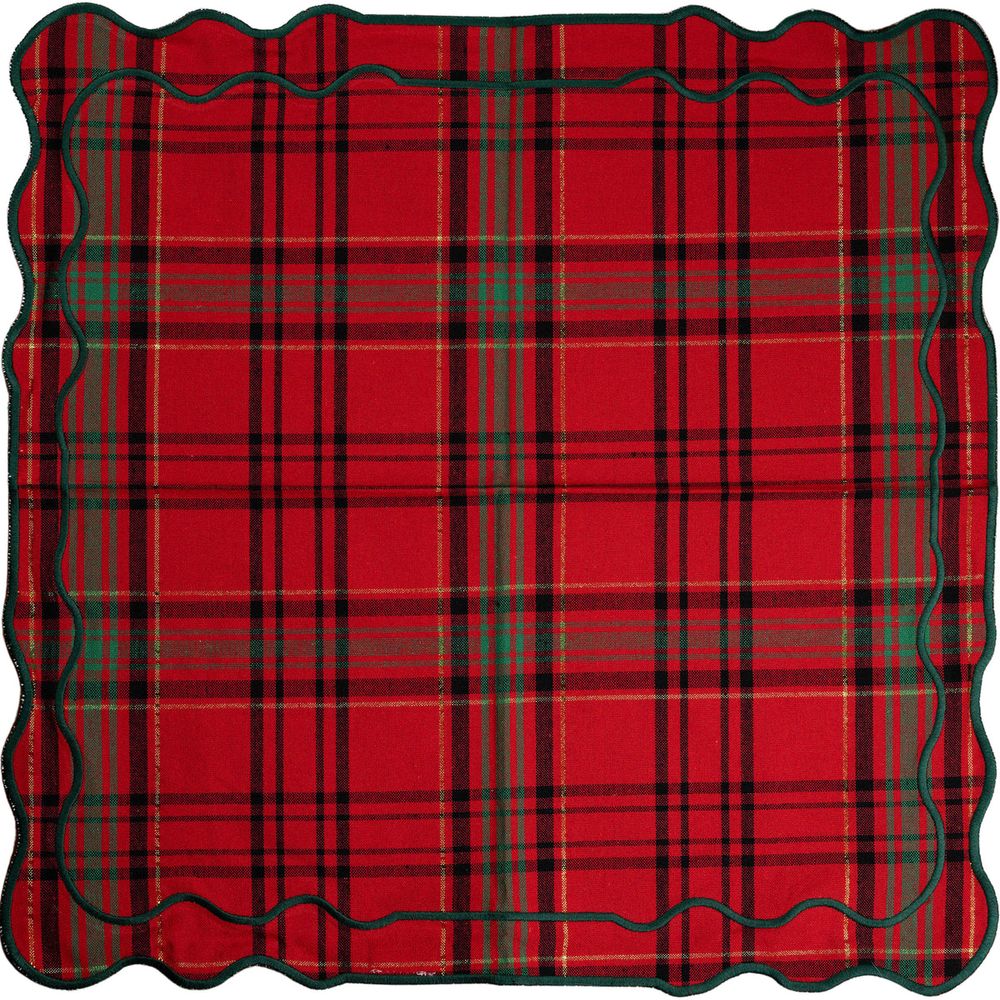Red and Green Tartan Placemat, Set of 8