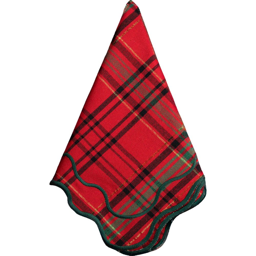 Red and Green Tartan Napkins, Set of 8